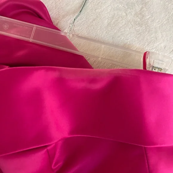 BETSEY JOHNSON VINTAGE HOT PINK STRAPLESS SATIN MINI DRESS SIZE 4 - Picture 12 of 12